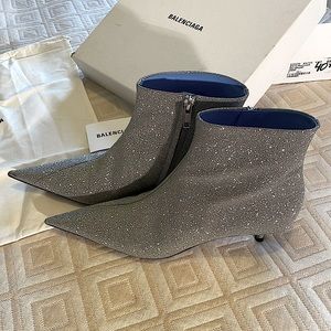 BALENCIAGA Glitter Knife Ankle Boots
